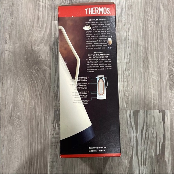 Vintage Thermos Coffee Butler Carafe Insulated 1 Liter Capacity (1013/50) White - Picture 4 of 11